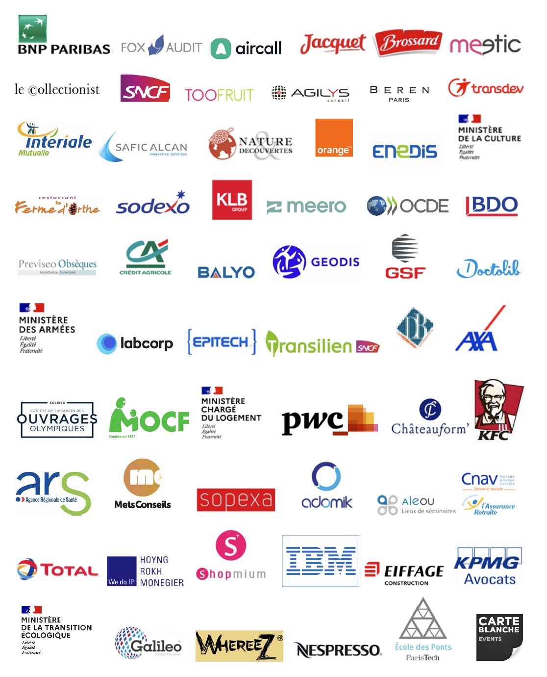 Logos des entreprises ayant participé à des escape games de Team building avec Le Libre Lyon