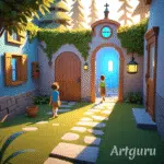 Illustration d'enfant jouant à un escape game