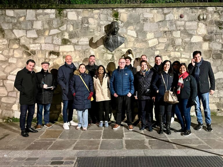 Group of players during an escape game outdoors in Montmartre